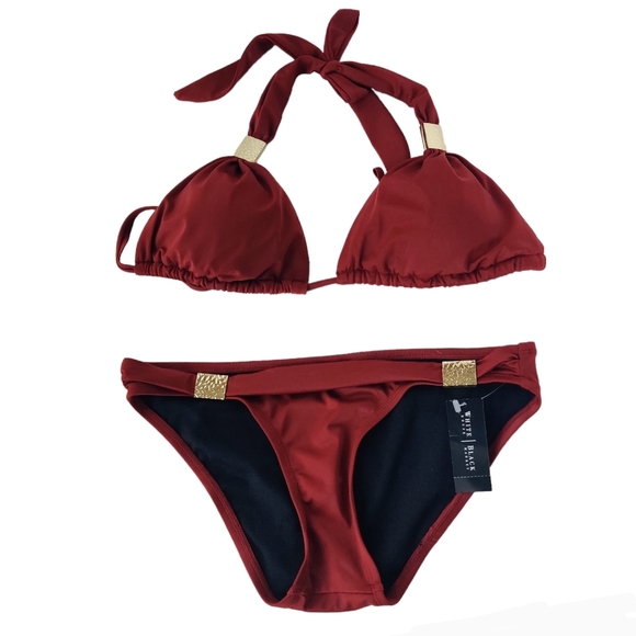 White House Black Market Swim Whbm Cinnamon Red Gold 2 Piece Bikini